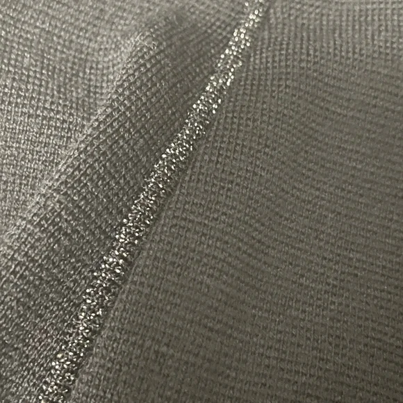 Marc Cain knit black knee length skirt with metallic silver side seams. - Picture 4 of 14